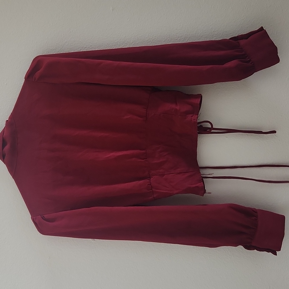 Milk & Honey Red Women's Top with Bow Corset Detail - Picture 6 of 6